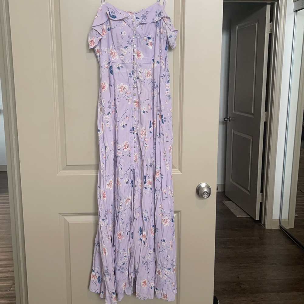 Lavender Button Down Maxi Dress
